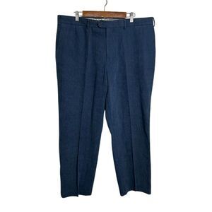 Canali Mens Trouser Pants 38x29 Blue 100% Cotton Straight Leg Italy
